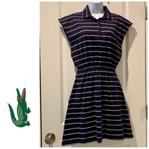 Lacoste Dresses & Skirts - Lacoste women’s jersey striped dress. Size 38 (8)